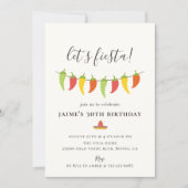 Laten we Fiesta Chili Pepper Verjaardagsfeest Kaart (Voorkant)