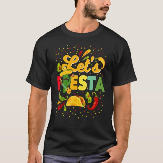 Laten we Fiesta Cinco De Mayo Camisa Mexicana Homb T-shirt (Voorkant)