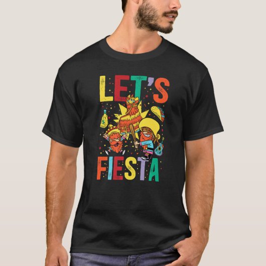 Laten we Fiesta Cinco De Mayo Camisa Mexicana Homb T-shirt (Voorkant)