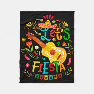 Laten we Fiesta Cinco De Mayo Gitaar Grappig Mexic Fleece Deken