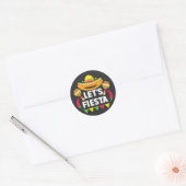 Laten we Fiesta Cinco De Mayo, Mexicaans geïnspire Ronde Sticker (Envelop)