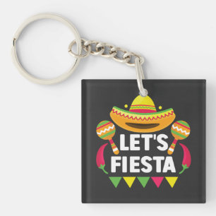 Laten we Fiesta Cinco De Mayo, Mexicaans geïnspire Sleutelhanger