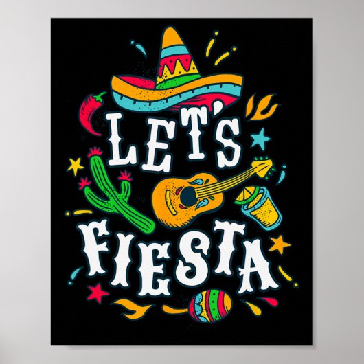Laten we Fiesta Cinco de Mayo Mexicaanse Festival Poster (Voorkant)