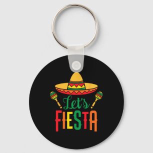 Laten we Fiesta Cinco De Mayo Mexicaanse gitaar So Sleutelhanger