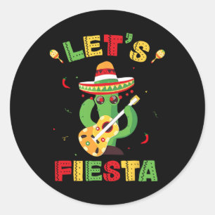 Laten we Fiesta Cinco De Mayo Mexican Party Women  Ronde Sticker