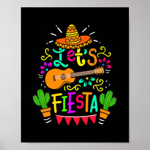 Laten we Fiesta Cinco De Mayo Party Mexicaanse git Poster