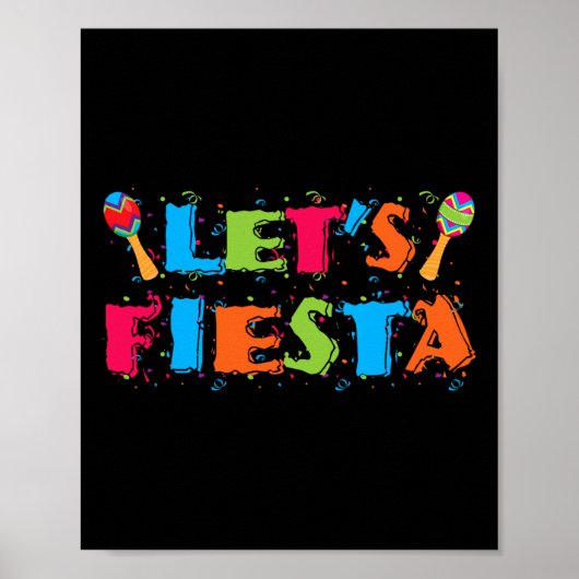Laten we Fiesta Cinco De Mayo Party Shirt Poster (Voorkant)
