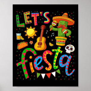Laten we Fiesta Cinco de Mayo Shirten voor Vrouwen Poster