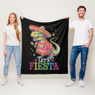 Laten we Fiesta Cinco de Mayo T Rex dinosaurus bek Fleece Deken
