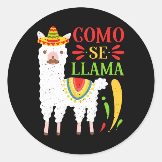 Laten we Fiesta Como Te Llamas Cinco De Mayo Como Ronde Sticker (Voorkant)