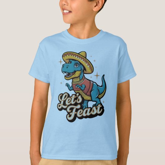Laten we Fiesta Dinosaur Cinco De Mayo Peuter Jong T-shirt (Voorkant)