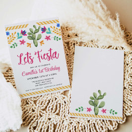 Laten we Fiesta Girl Birthday-uitnodiging Kaart