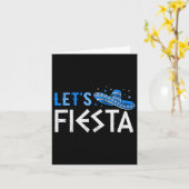 Laten we Fiesta Grappig Grieks Pasen Cinco de Mayo Kaart (Gele Bloem)