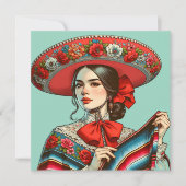 Laten we Fiesta Groovy Feestelijke Sombrero Kaart (Voorkant)