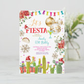 Laten we Fiesta Kerstfeest Mexicaanse 50ste Verjaa Kaart (Staand voorkant)