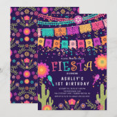Laten we Fiesta Kids Birthday Party Invitation Kaart (Voorkant / Achterkant)