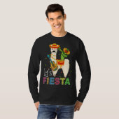 Laten we Fiesta Llama Cinco De Mayo Cactus Sombrer T-shirt (Voorkant volledig)
