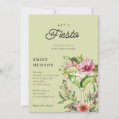 Laten we Fiesta Margarita Floral Vrijgezellenfeest Kaart (Voorkant)
