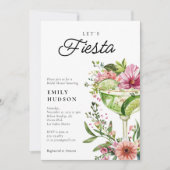 Laten we Fiesta Margarita Floral Vrijgezellenfeest Kaart (Voorkant)