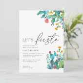 Laten we Fiesta Mexicaanse bruids douche uitnodigi Kaart (Staand voorkant)