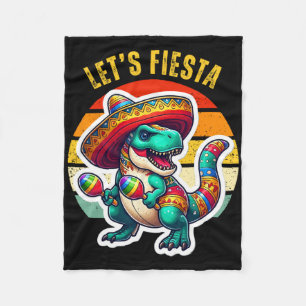 Laten we Fiesta Mexicaanse Dino Trex Cinco De Mayo Fleece Deken