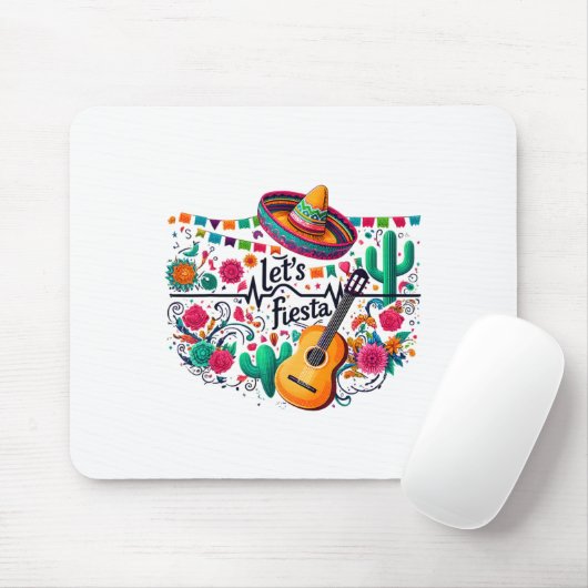Laten we Fiesta Mexicaanse feestviering hartslag v Muismat (Met muis)