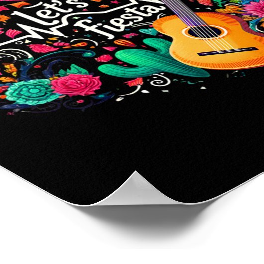 Laten we Fiesta Mexicaanse feestviering hartslag v Poster (Hoek)