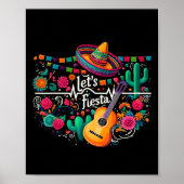 Laten we Fiesta Mexicaanse feestviering hartslag v Poster (Voorkant)