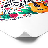 Laten we Fiesta Mexicaanse feestviering hartslag v Poster (Hoek)