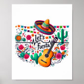 Laten we Fiesta Mexicaanse feestviering hartslag v Poster (Voorkant)