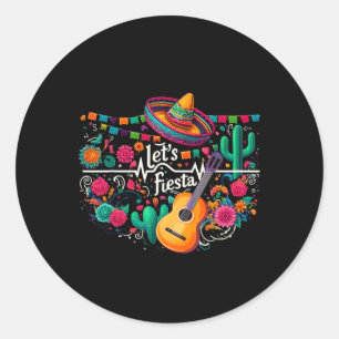 Laten we Fiesta Mexicaanse feestviering hartslag v Ronde Sticker