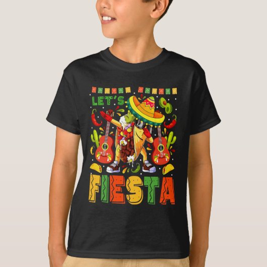 Laten we Fiesta Mexicaanse Toco Dabbing Poncho de  T-shirt (Voorkant)