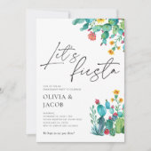 Laten we Fiesta Mexicaanse Verlovingsfeest Kaart (Voorkant)