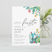 Laten we Fiesta Mexicaanse Verlovingsfeest Kaart (Staand voorkant)