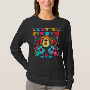 Laten we Fiesta Mexican Avocado Sombrero Dance Cin T-shirt