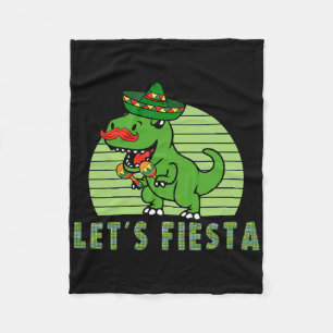 Laten we Fiesta Mexican Dino Trex Cinco De Mayo To Fleece Deken