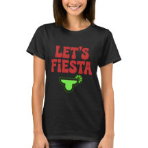 Laten we Fiesta Minimalistische Typografie T-Shirt