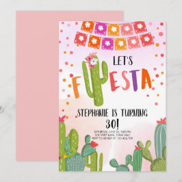Laten we Fiesta Party Mexican Cactus Adult Birthda Kaart