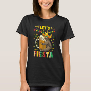 Laten we Fiesta Sloth Beer Drink Cinco De Drinko T-shirt
