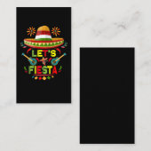Laten we Fiesta Sombrero Happy Cinco De Mayo Party Visitekaartje (Voorkant / Achterkant)