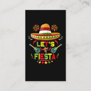 Laten we Fiesta Sombrero Happy Cinco De Mayo Party Visitekaartje
