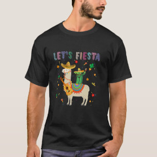 Laten we Fiesta Sombrero Llamas Cactus Mexicaanse T-shirt