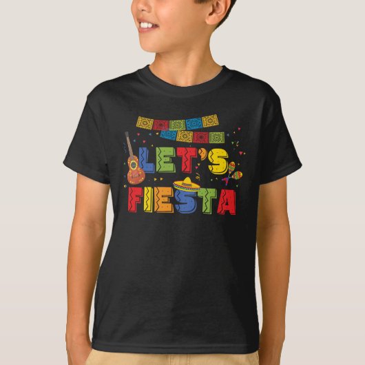 Laten we Fiesta T-Shirt Mexican Cinco De Mayo Part (Voorkant)