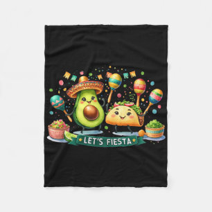 Laten we Fiesta Taco Avocado Grappig Cinco De Mayo Fleece Deken