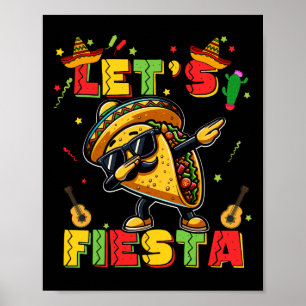 Laten we Fiesta Taco Cinco De Mayo Jongens Mannen  Poster