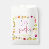 Laten we Fiesta Taco Mexicaans Fiesta Verjaardagsf Bedankzakje (Voorkant)