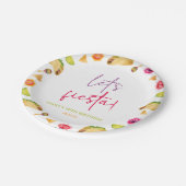 Laten we Fiesta Taco Mexicaans Fiesta Verjaardagsf Papieren Bordje (Gekanteld)