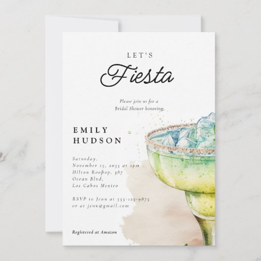 Laten we Fiesta Tequila Bridal Shower Uitnodiging (Voorkant)