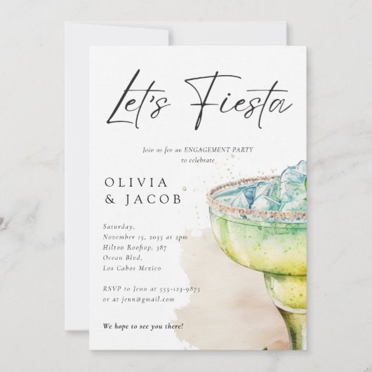 Laten we Fiesta Tequila Verlovingsfeest Kaart (Voorkant)