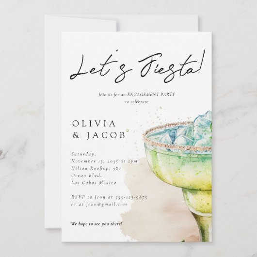 Laten we Fiesta Tequila Verlovingsfeest Kaart (Voorkant)
